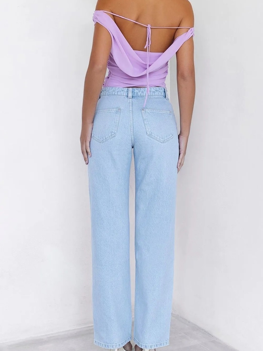Sequin Light Blue Boyfriend Jeans - Picture 2 of 9